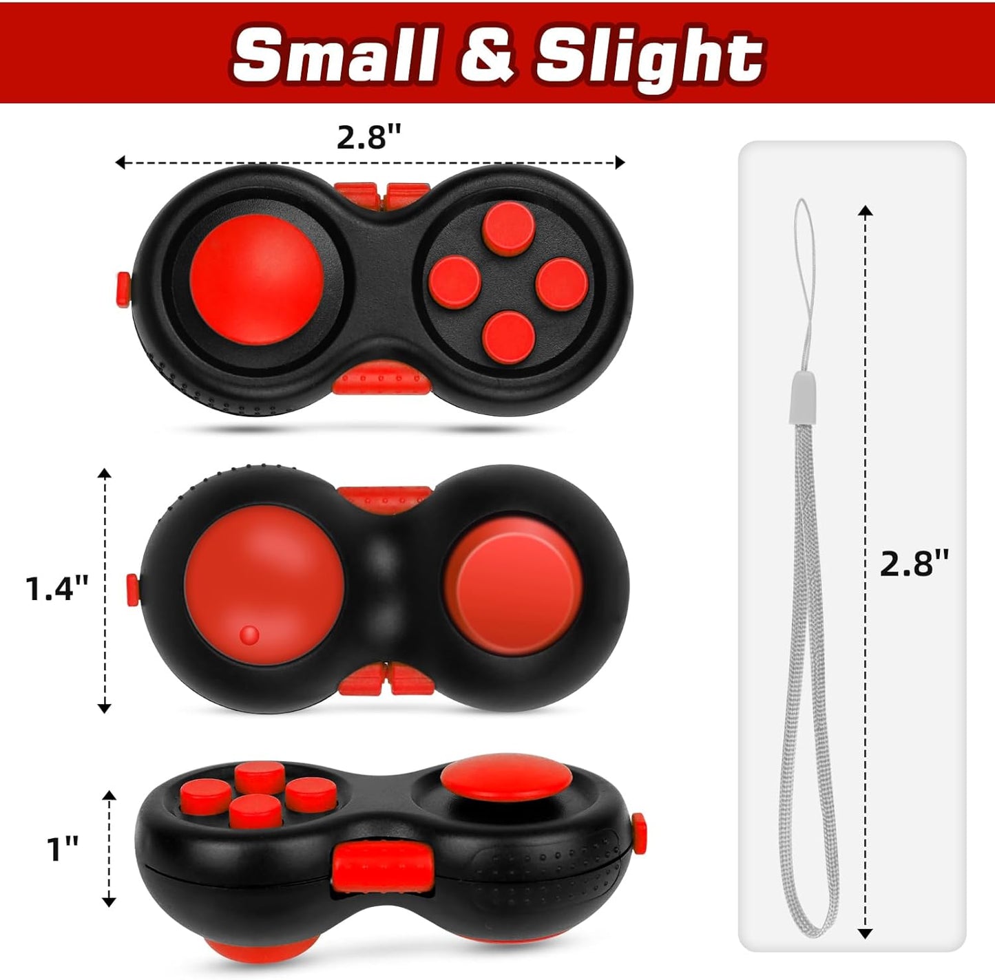 WTYCD Original Fidget Toy Game, Rubberized Classical Controller Fidget Concentration Toy with 8-Fidget Functions and Lanyard - Excellent for Relieving Stress and Anxiety…