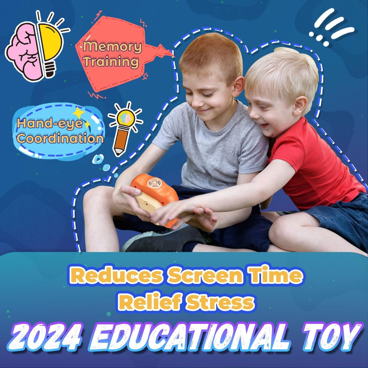 Quick Push Game for Kids 8-12,Pop Sensory Fidget Toys for Kids 6-12,Birthday Gifts for Boys and Girls (White)