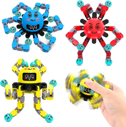 Transformable Fidget Spinner Toys for Kids & Adults,3 PCS Fidget Toys for Teens Anxiety,Sensory Toys for Autism ADHD Stress Relief,Gifts for Boys Girls Kids Fingertip Gyros Travel Toys