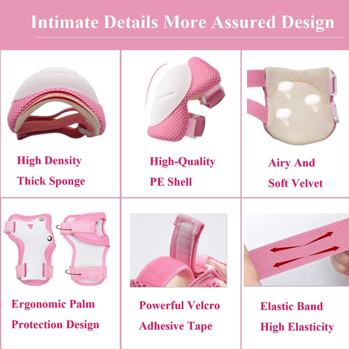 Kids Helmet Adjustable for Kids Ages 3-8 Years Old Boys Girls, Toddler Helmet with Protective Sports Gear Set Knee Elbow Pads Wrist Guards for Cycling Skateboard Scooter