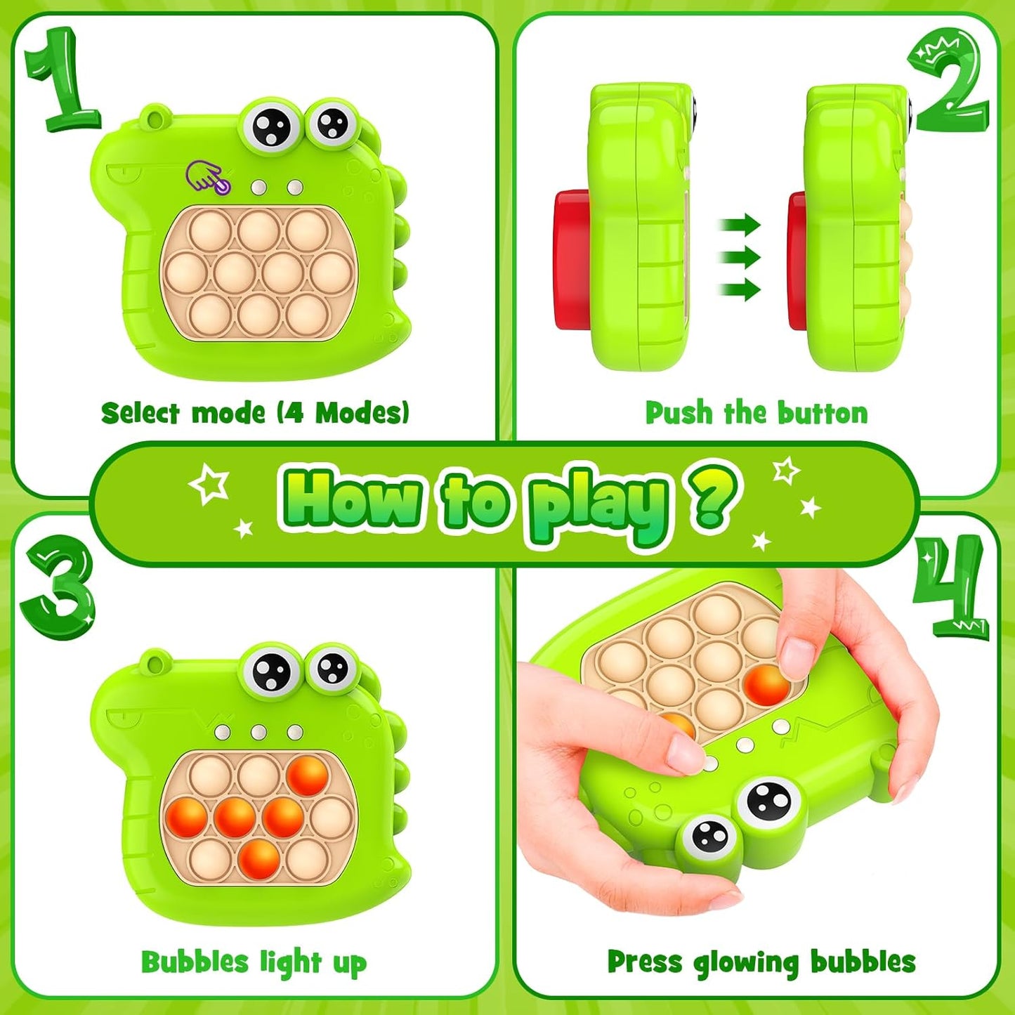Dinosaur Fidget Toys for Boys 5-7: Kids Fast Push Bubble Handheld Games for Kid Ages 6-8 Gifts Ideas Autism Sensory Toy for 8-12 Year Old Boy Toddler Birthday Gift