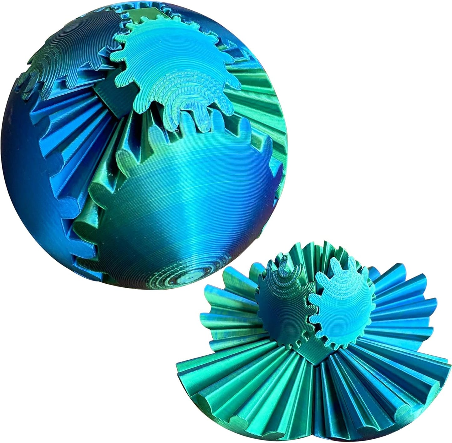 Gear Ball, Gear Sphere, 3D Printed Gear Ball Spin Ball or Cube Fidget Toy, Stress Ball, Fidget Ball, Gear Toy for Stress and Anxiety Relaxing (Color A)