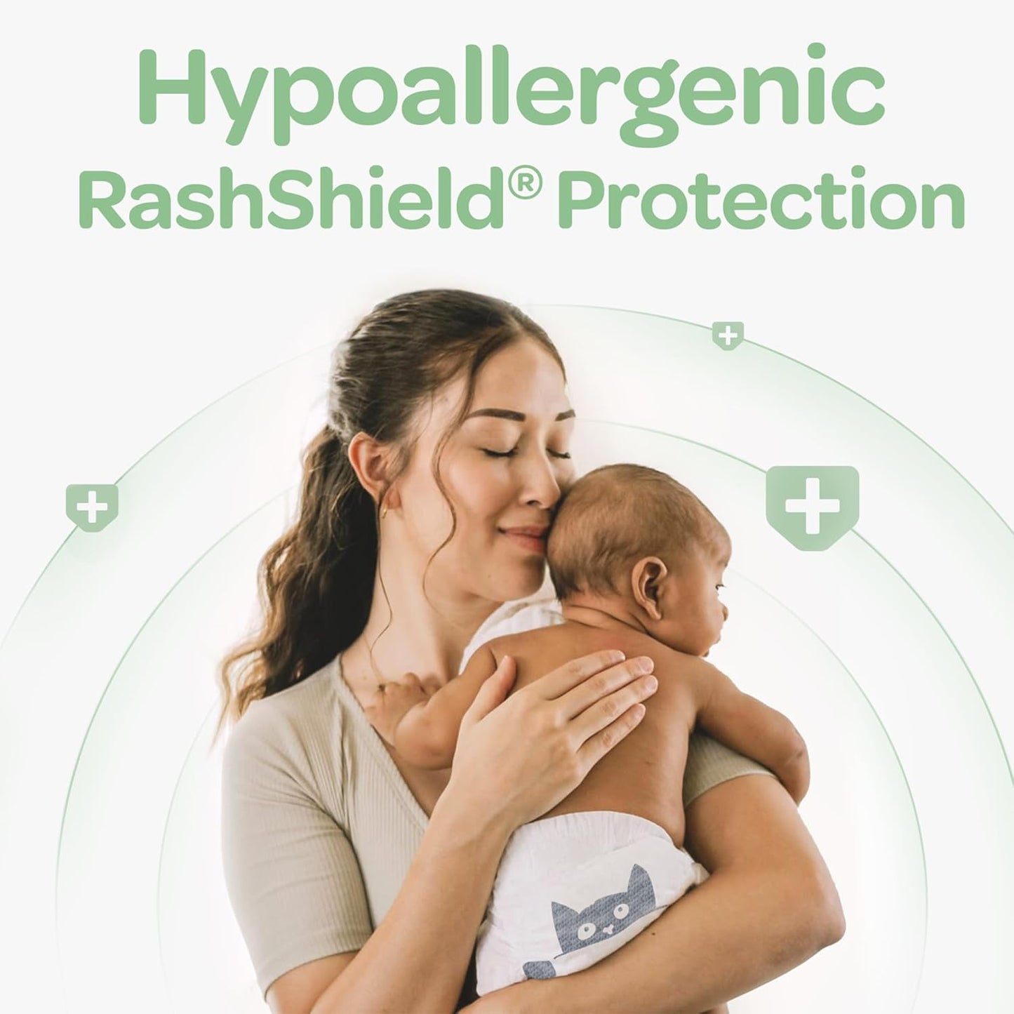 Parasol Clear+Dry Disposable Diapers, RashShield Protection, Leakproof Design, Hypoallergenic Diaper Set | Size 5 (26 lbs.) 36 Count