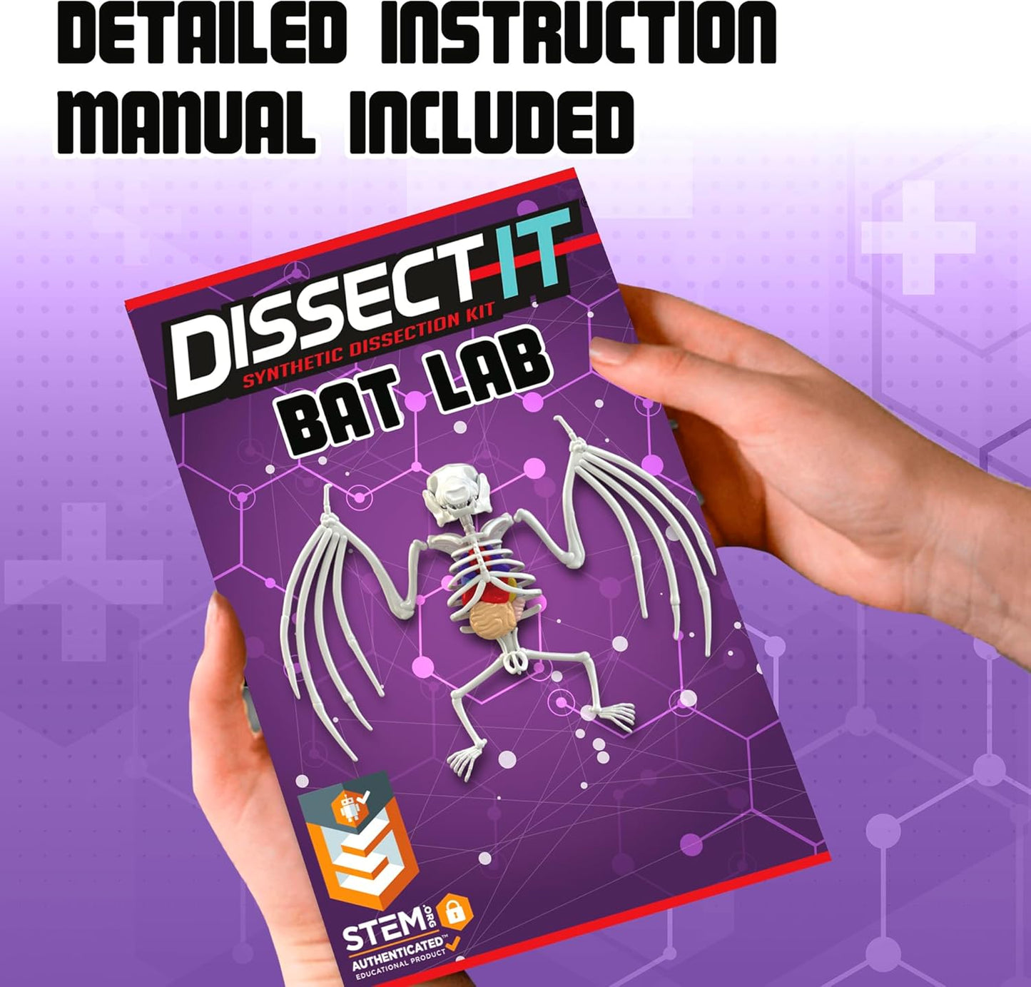Dissect-It Simulated Synthetic Lab Dissection Toy, STEM Projects for Kids, Animal Science, Biology, and Anatomy Home Learning Kit, Bat