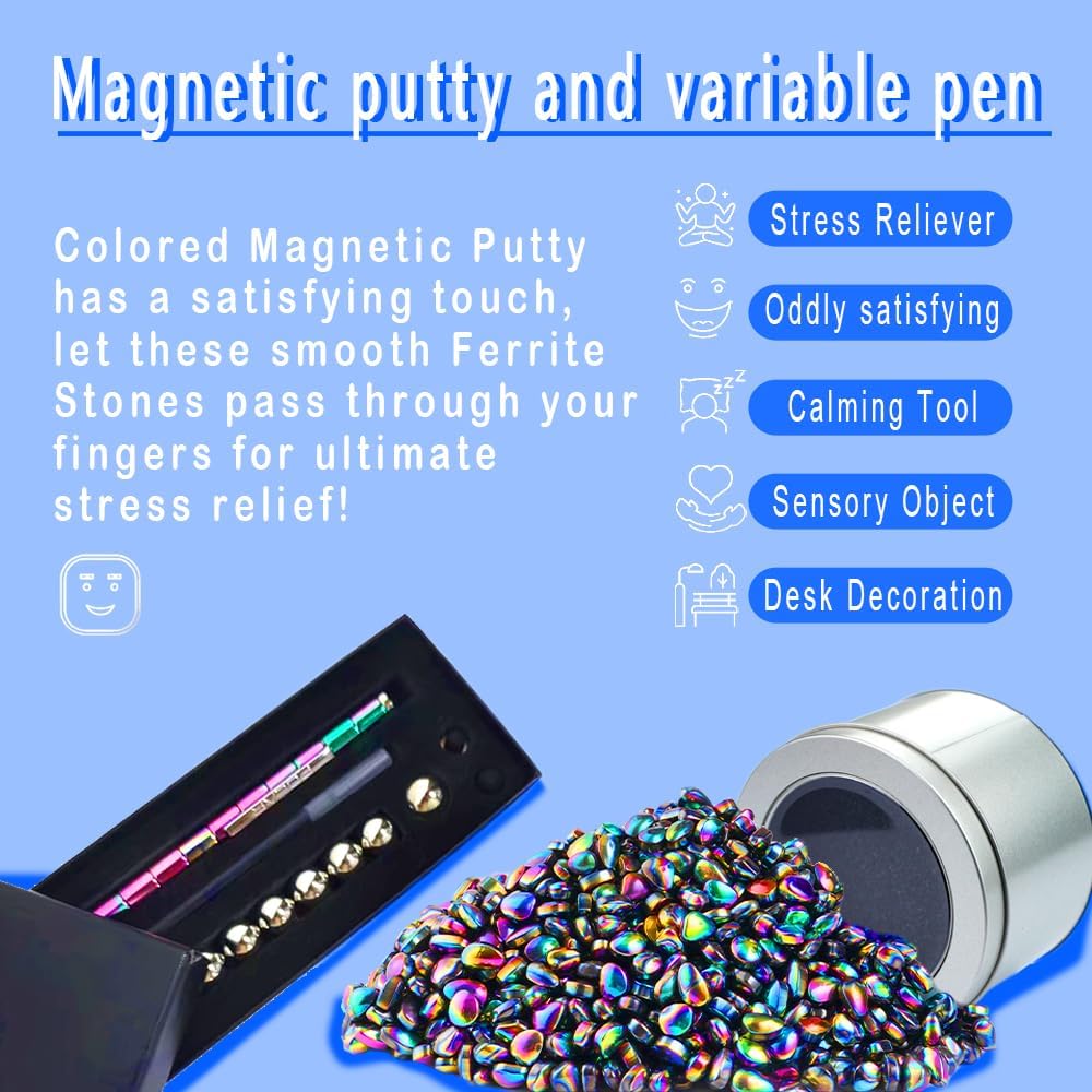 Fidget Toys Adults Set Over 600+PCS Magnetic Balls and Fidget Pen with Gift Box for Cool Stuff