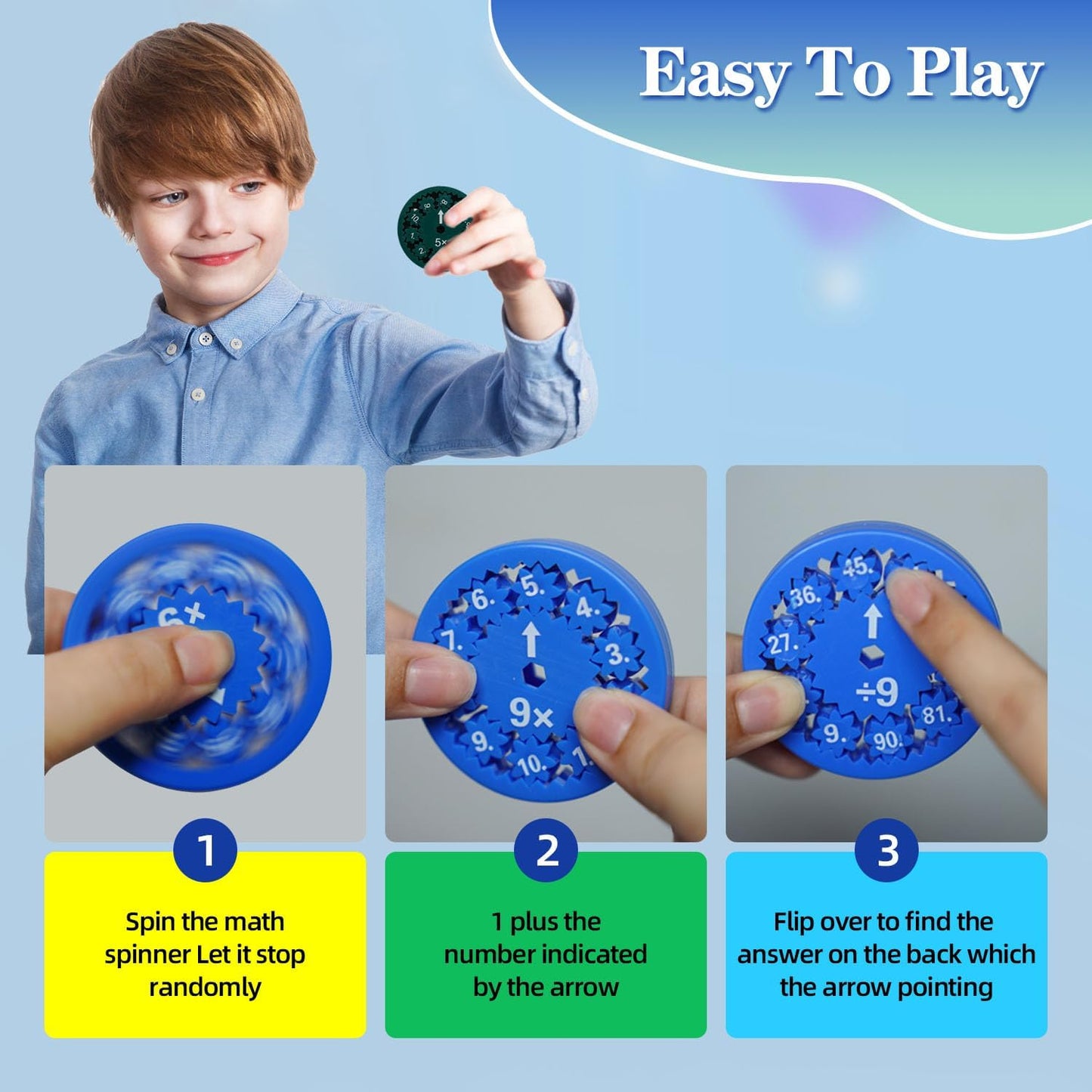 Math Fidget Toy, Math Fact Fidget Toys, Round Single Digit Multiplication & Division Math Counting Toys, Math Learning & Education Toys Gifts for Kids