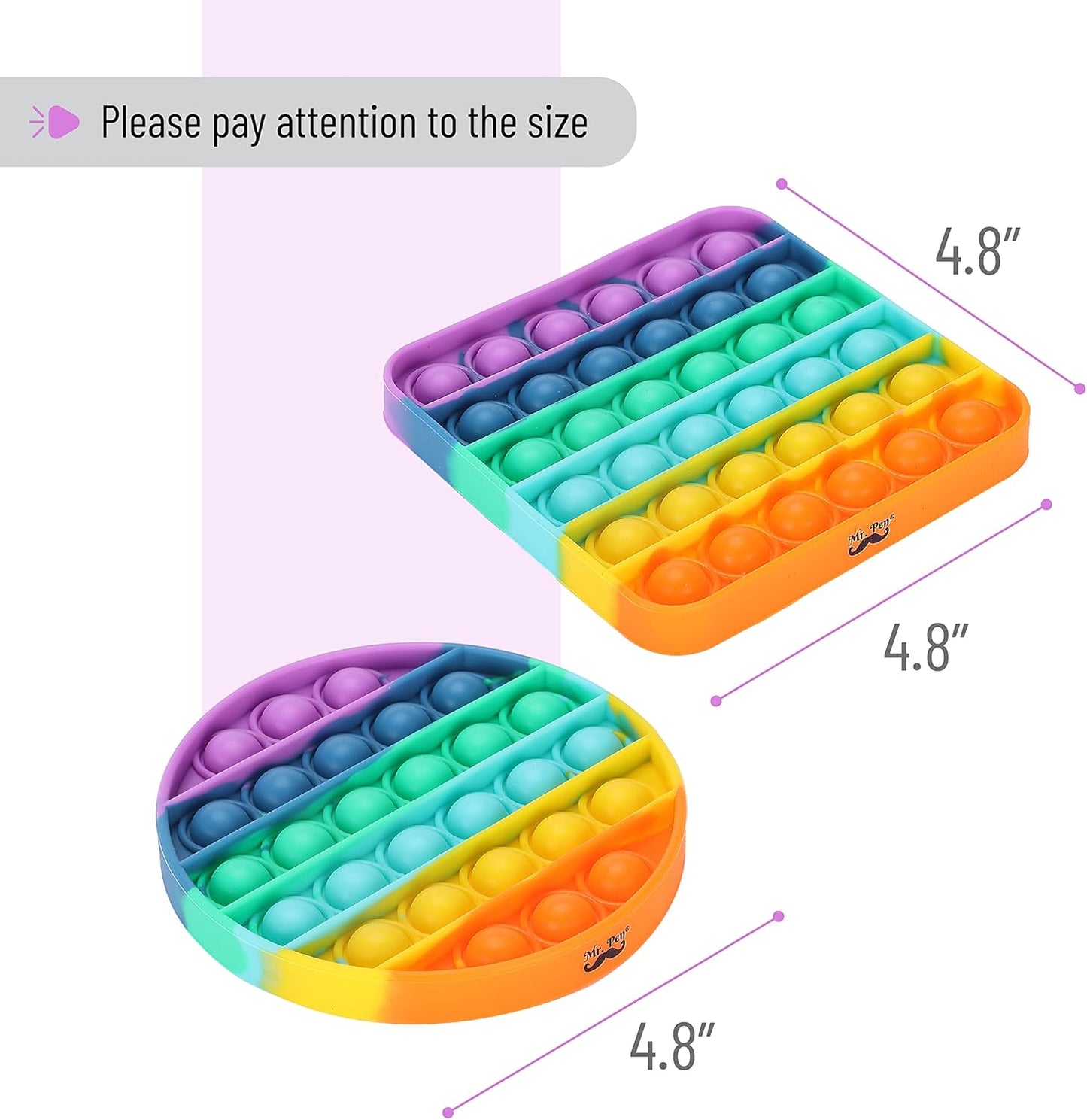 Mr. Pen- Poppers Fidget Toy, 2 Pack, Bubble Poppers Fidget Toy, Poppet Fidget Toy, Bubble Sensory Fidget Toy, Bubble Push Toy, Fidget Poppers, Kids Fidget Toys.