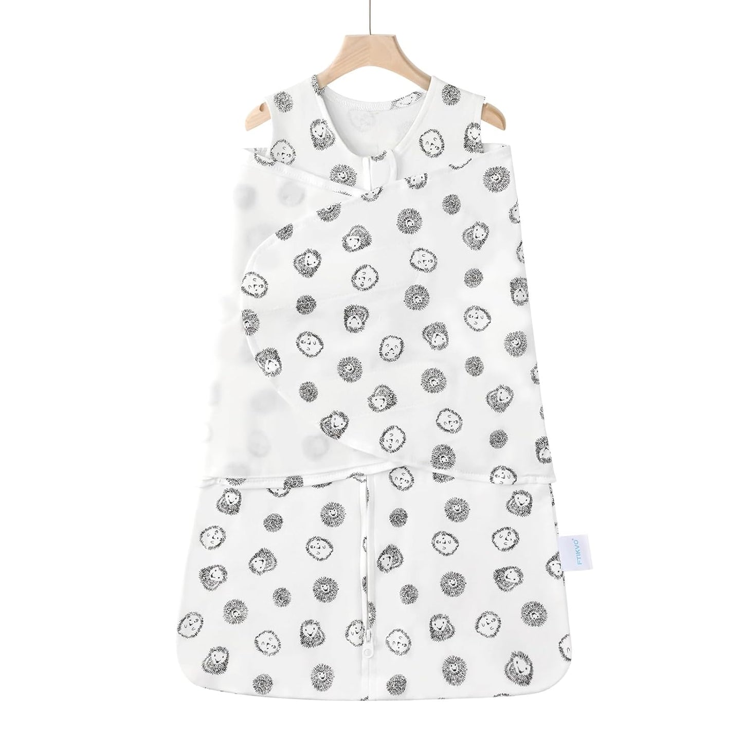 Swaddle-Blanket Baby Girl & Boy Swaddles Newborn Infant Transition 100% Cotton Wrap Blankets, 3-Way Adjustable Wearable Blanket, TOG 1.0 (Hedgehog, 3-6 Month)