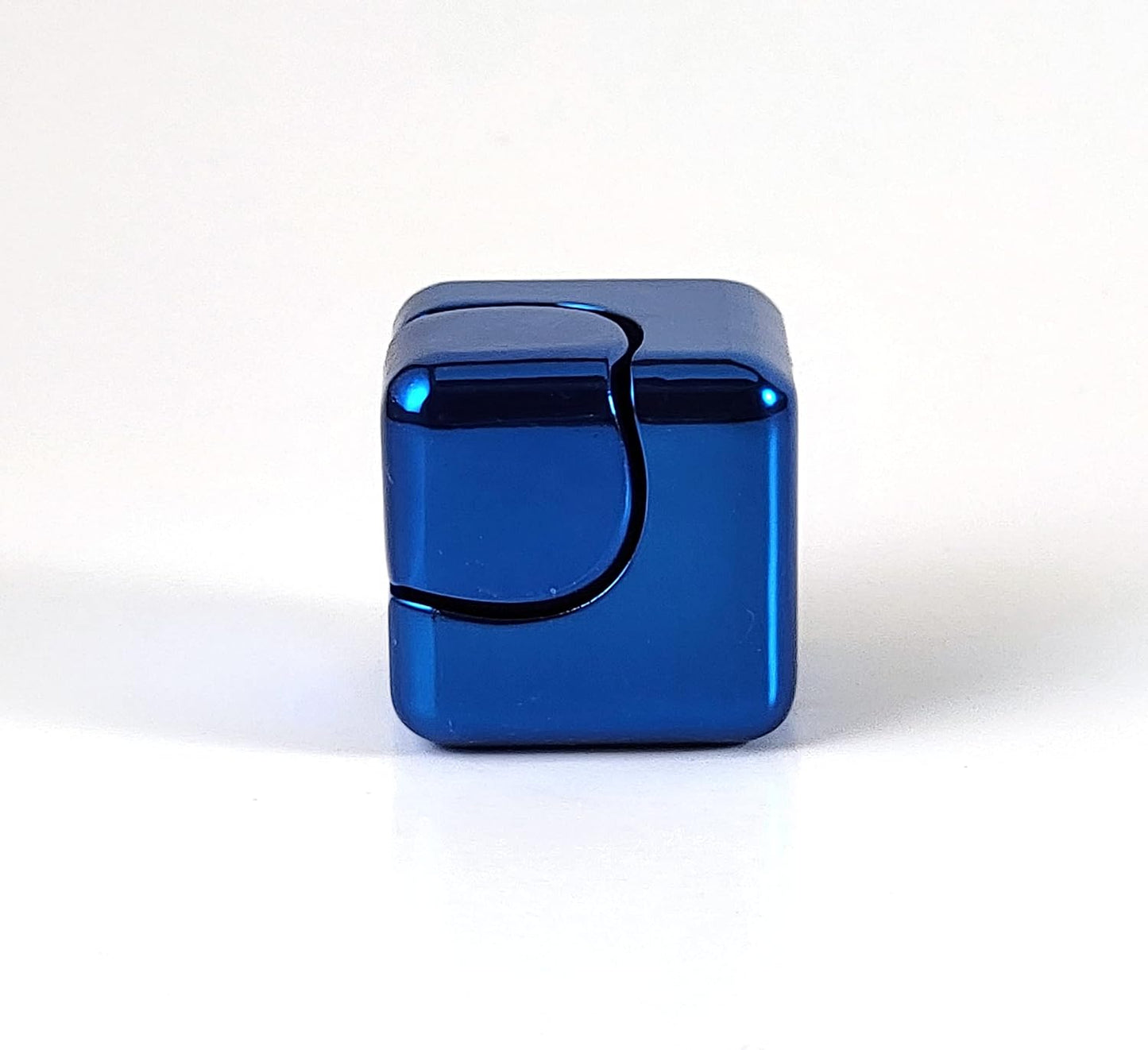 QUBI Cube Spinner 4-in-1 Spinning Toy– Helps with Anxiety, ADHD, Autism, Stress & Focus– Desktop EDC Fidgets Spinner Aluminum Alloy Build for Kids & Adults. Blue.