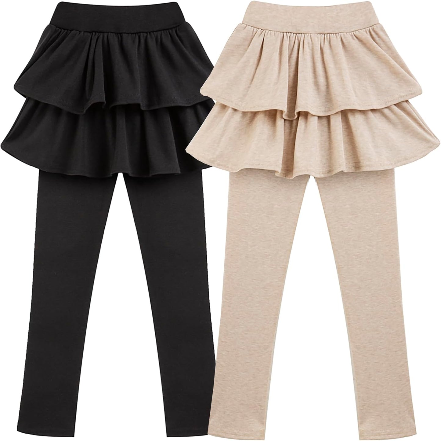 Girls School Uniform Pants Leggings with Skirts Stretch Warm Jegging 4-12 Years