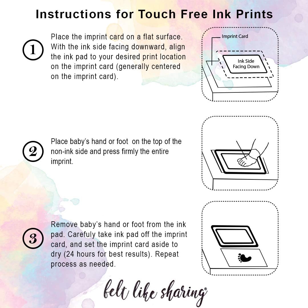 Felt Like Sharing My Tiny Prints Newborn Baby Handprint and Footprint Kit – Photo Keepsake Frame with Ink Pad for Baby Hand and Footprints – Great New Parent Present – 17” L x 9.5” H (White)