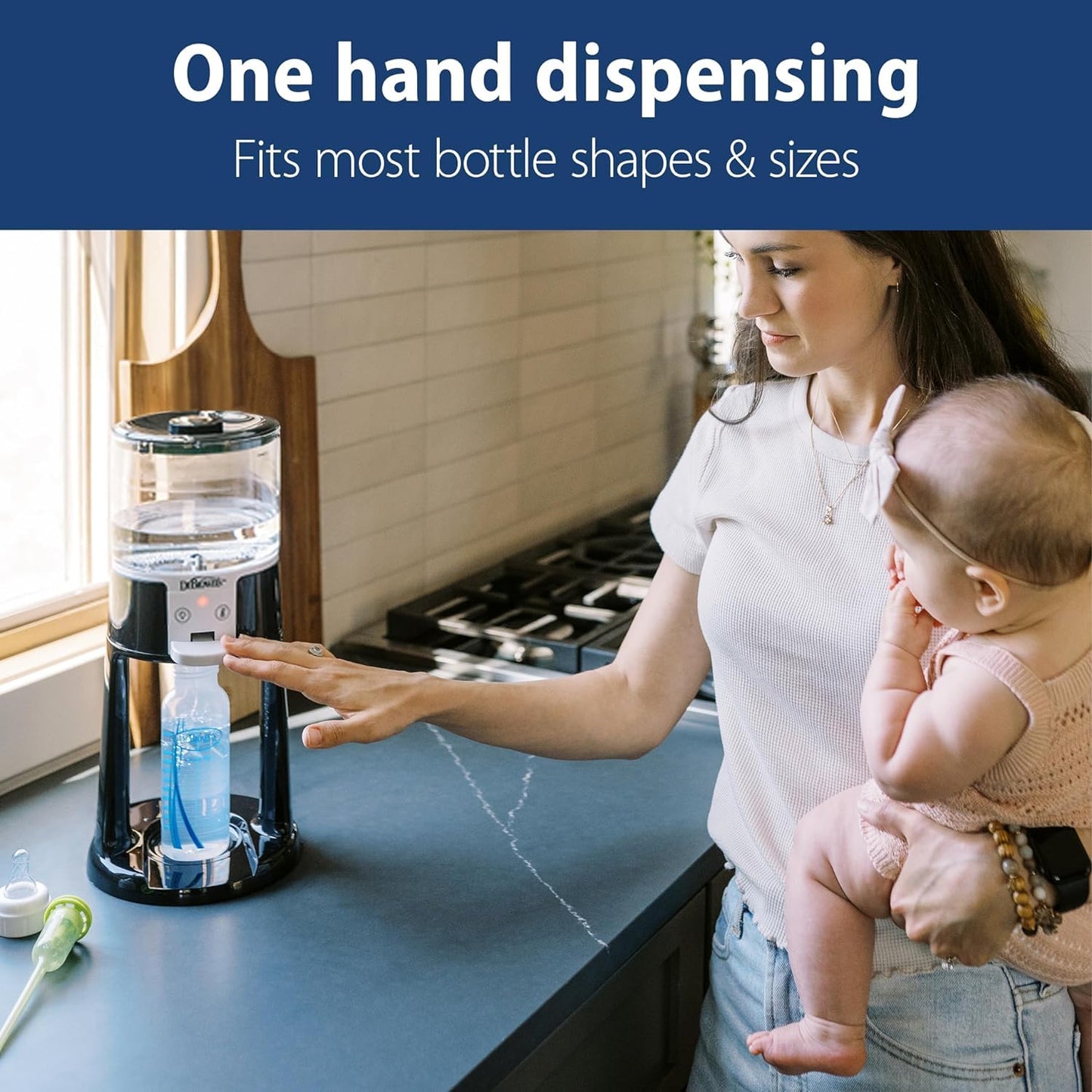 Dr. Brown's Insta-Prep Warm Water Dispenser with Baby Formula Dispenser, Blue