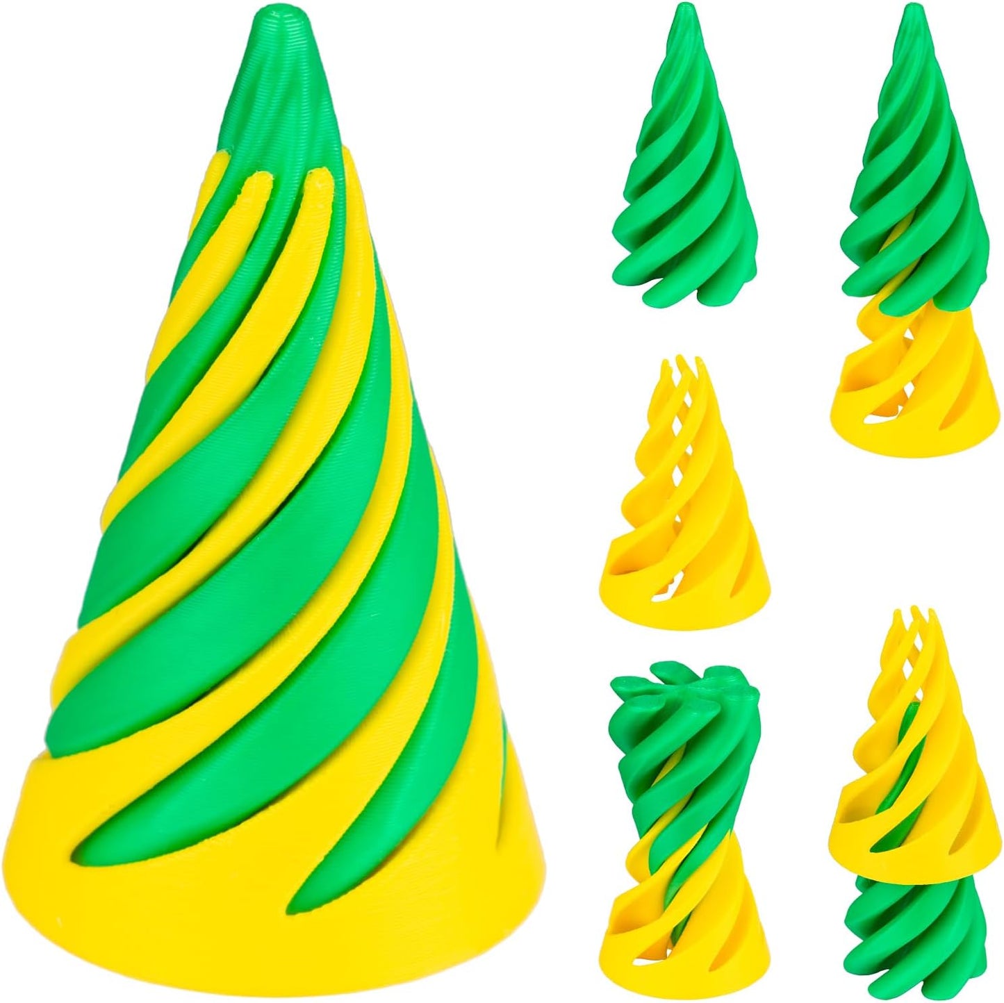 Impossible Pyramid Passthrough Sculpture 3D Printed Spiral Cone Toy Spiral Cone Fidget Toy Pass Through Pyramid Fidget Toy Stress Relief Desk Toy Pyramid Model Relax Anxiety Toy Children Adult Green