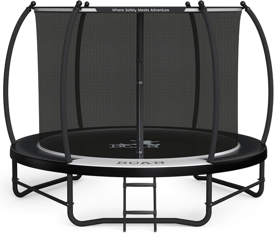 BCAN 8FT 10FT 12FT 14FT 15FT 16FT Recreational Trampoline with Enclosure for Kids Adults, ASTM Approved, Outdoor Trampolines with Ladder for Kids
