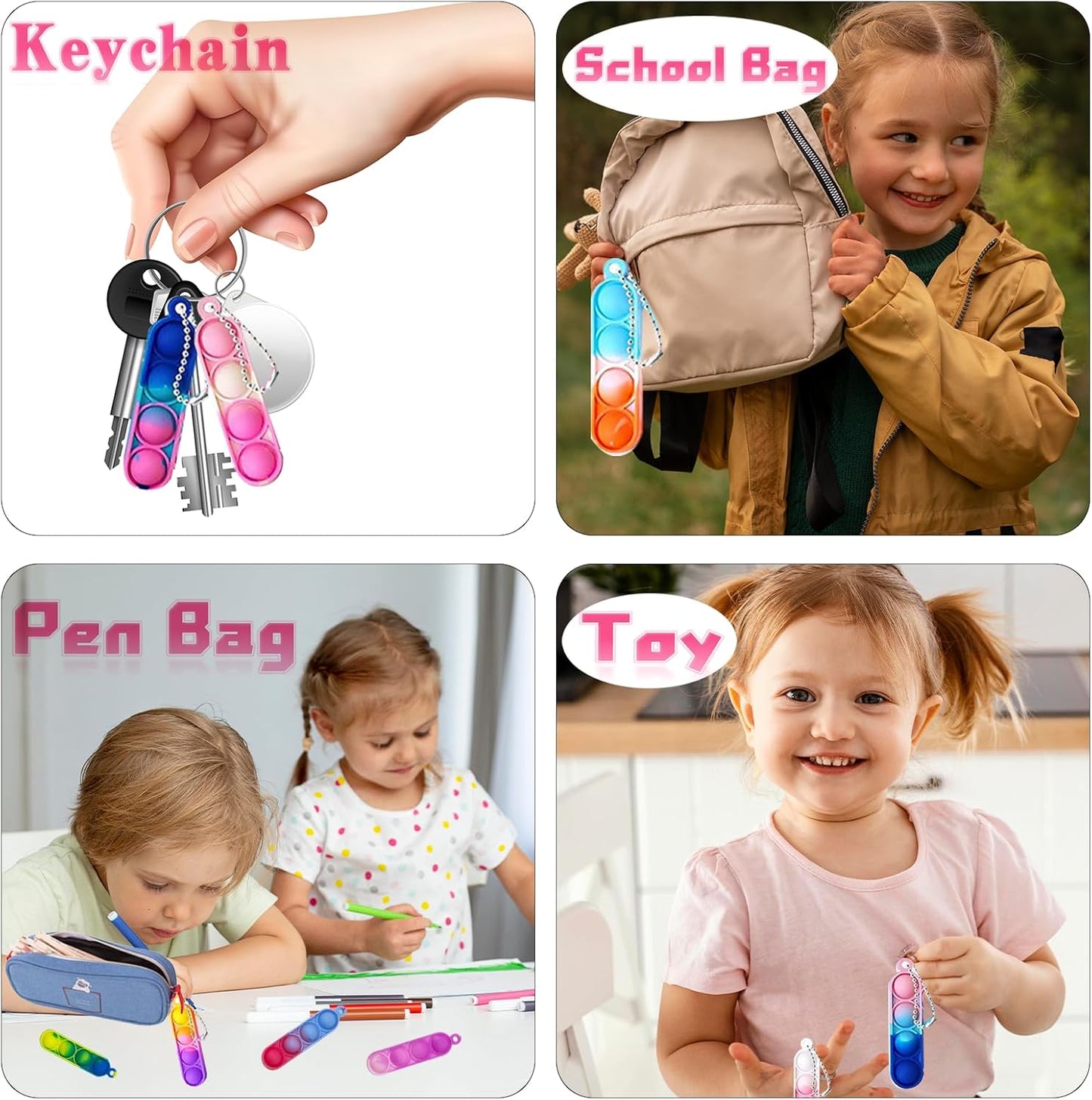 36 Pcs Kids Party Favors Pop Fidget Keychain lt Mini Fidget Toys Bulk for Kids Goodie Bag Stuffers Classroom Prizes It Bubbles Poppers Students Bulk Toys