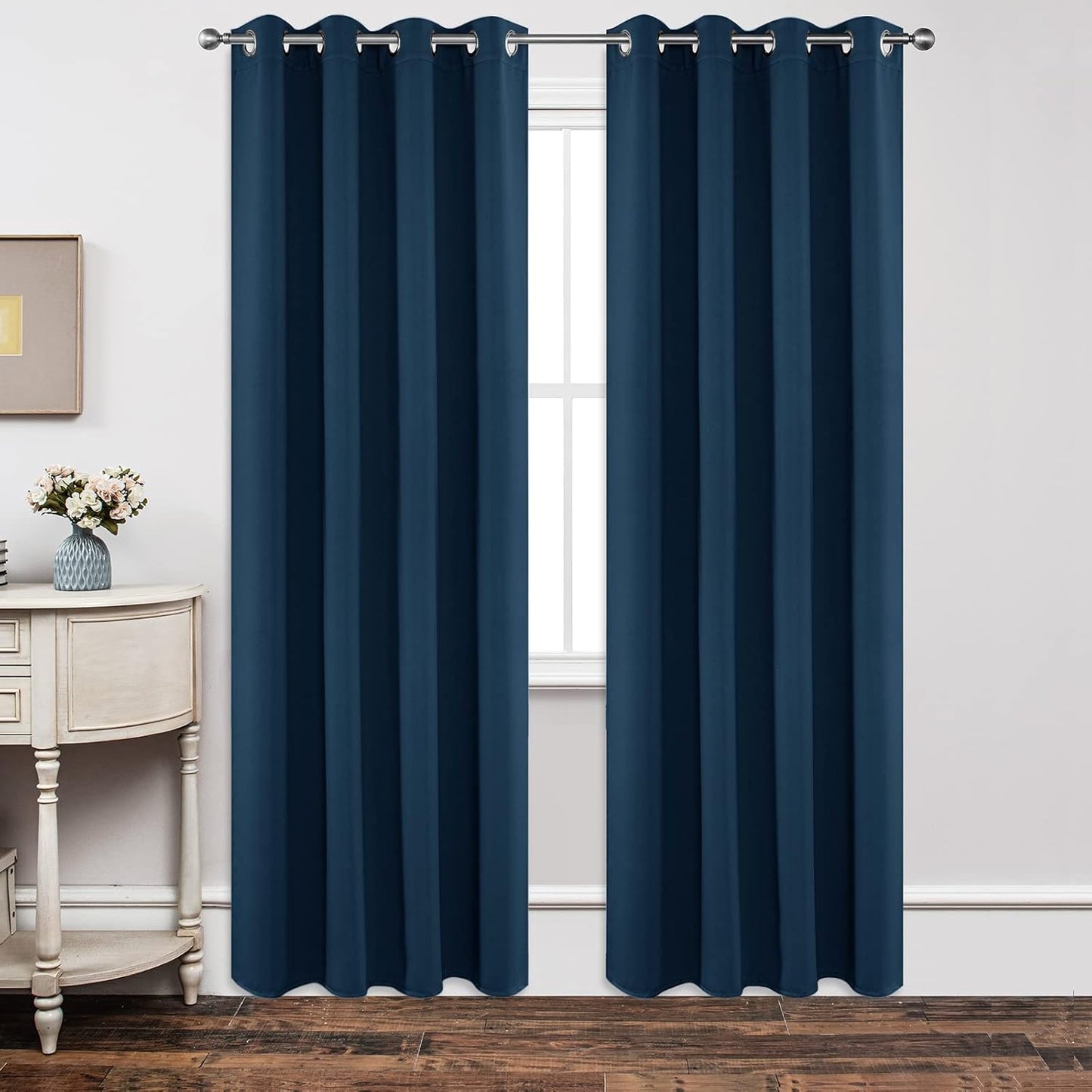 Joydeco Blackout Curtains 84 Inch Length 2 Panels Set, Thermal Insulated Long Drapes 2 Burg, Room Darkening Grommet Curtains for Living Room Bedroom Window
