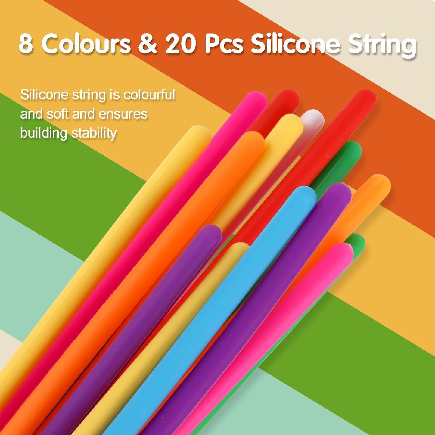 2psc Fidget Toys Sensory Activity Board with 20 Strings, Silicone Sensory Toys for ADHD Autism Stress Relief, Educational Learning Toys for Kids 3+ Years Old, Red & Blue