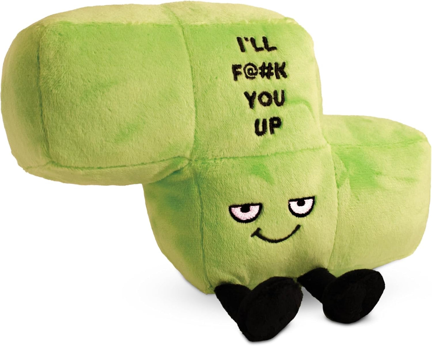 Game Block Plushie, Funny Meme Gag Gift, Comical Plush Collectible, Stocking Stuffer Present, Great for Emotional Support, Fun Desk Accessory, Weighted Base for Display