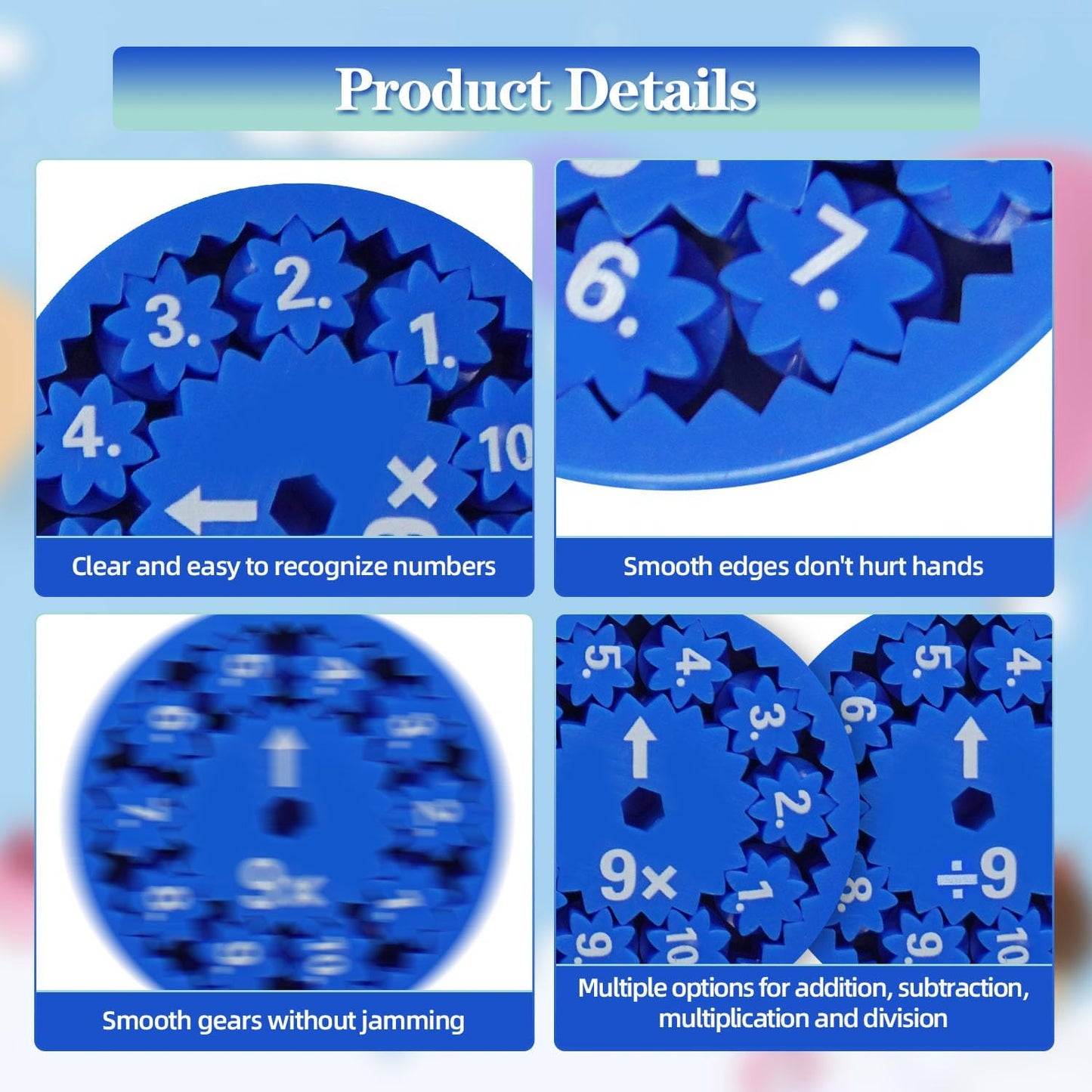 Math Fidget Toy, Math Fact Fidget Toys, Round Single Digit Multiplication & Division Math Counting Toys, Math Learning & Education Toys Gifts for Kids