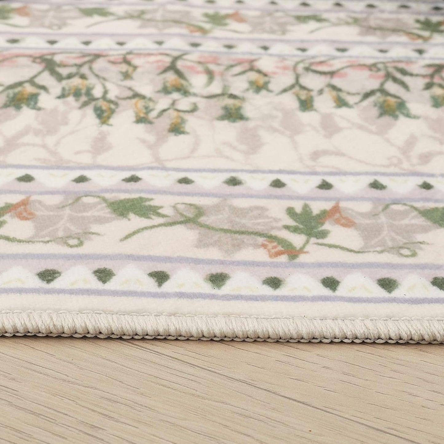 2x6 Runner Rug Impressionist-Style Vintage Kitchen Rugs Non Slip Washable Soft Carpet Runner for Kitchen Laundry Bedroom Bathroom, Beige