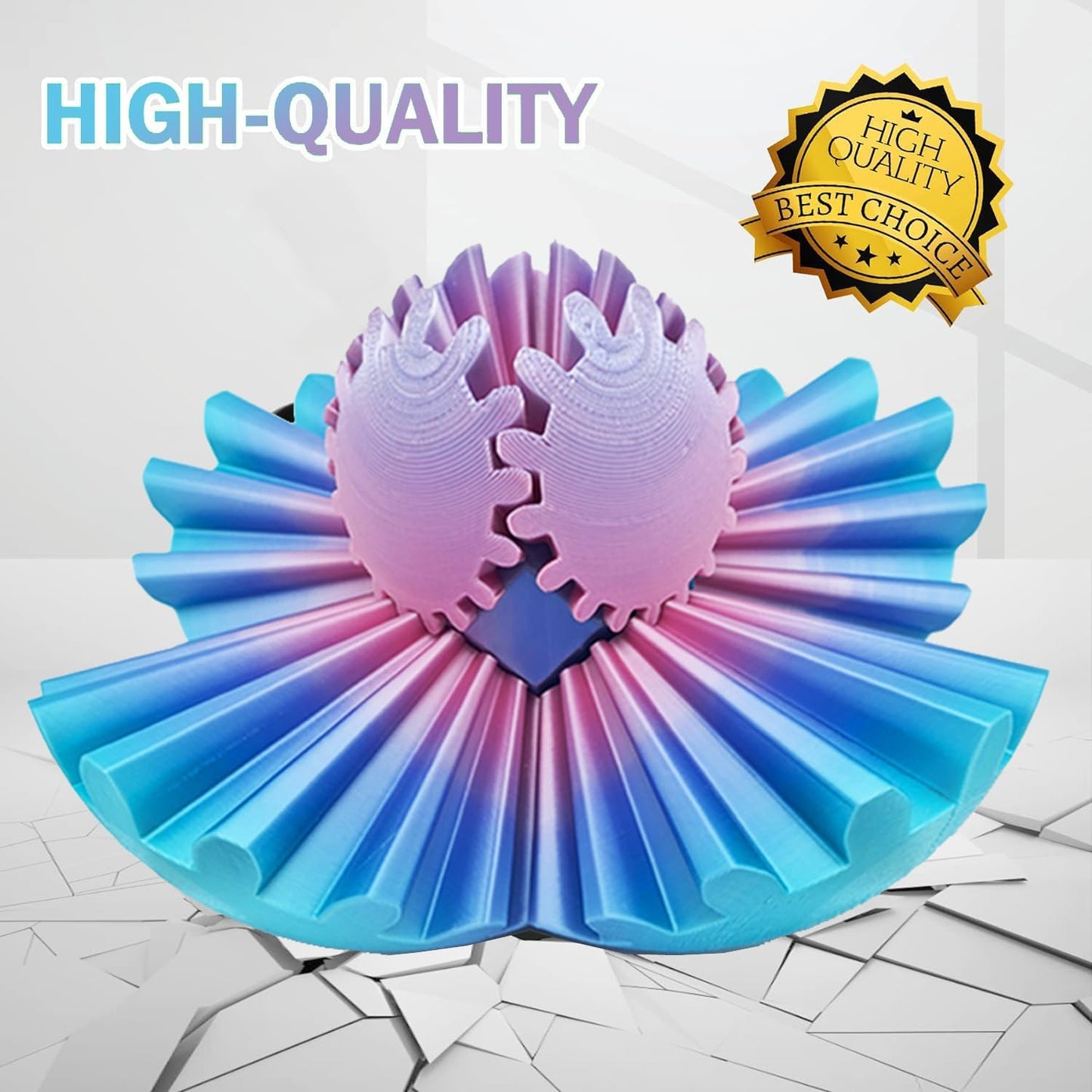 Gear Ball for ADHD 3D Printed Gear Ball Steampunk Whirling Wonder Fidget Toy Gearsphere Gear Ball for Stress and Anxiety Relaxing Fidget Ball Ideal for Sensory Needs and Autism (Mini)