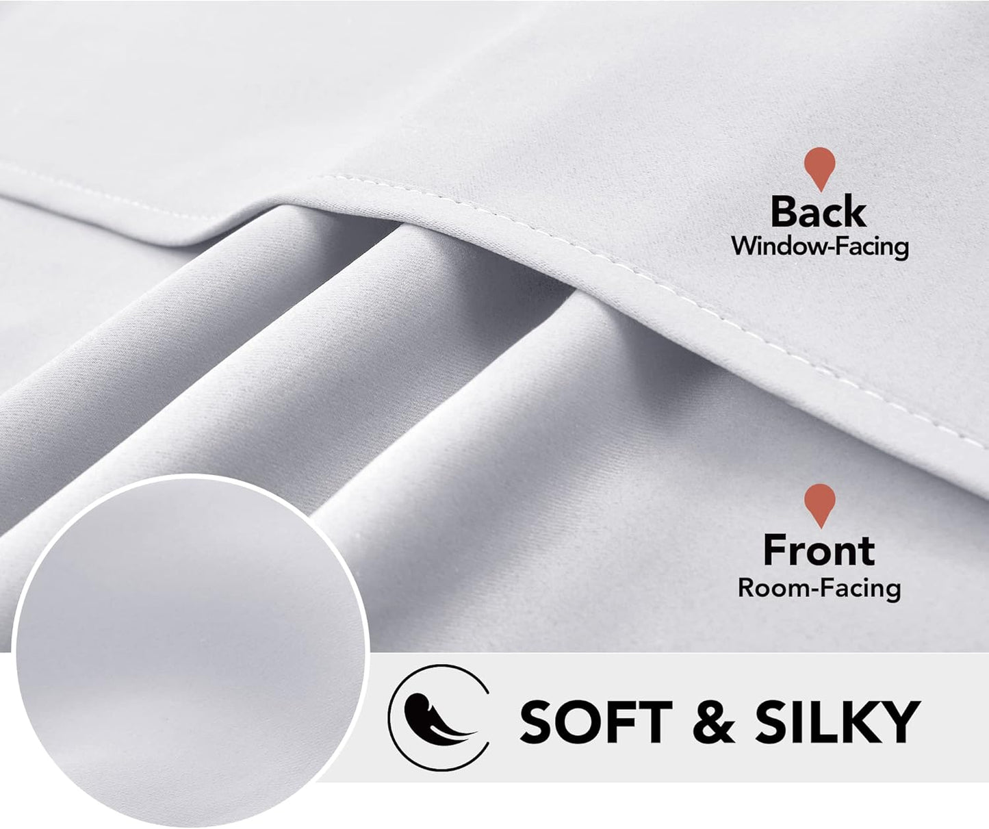 Deconovo Blackout Curtains, Room Darkening Thermal Insulated Window Drapes, Noise Reducing, Grommet Top, 2 Panels 42W x 120L Inch Machine Washable for Bedroom Living Room Nursery Star White