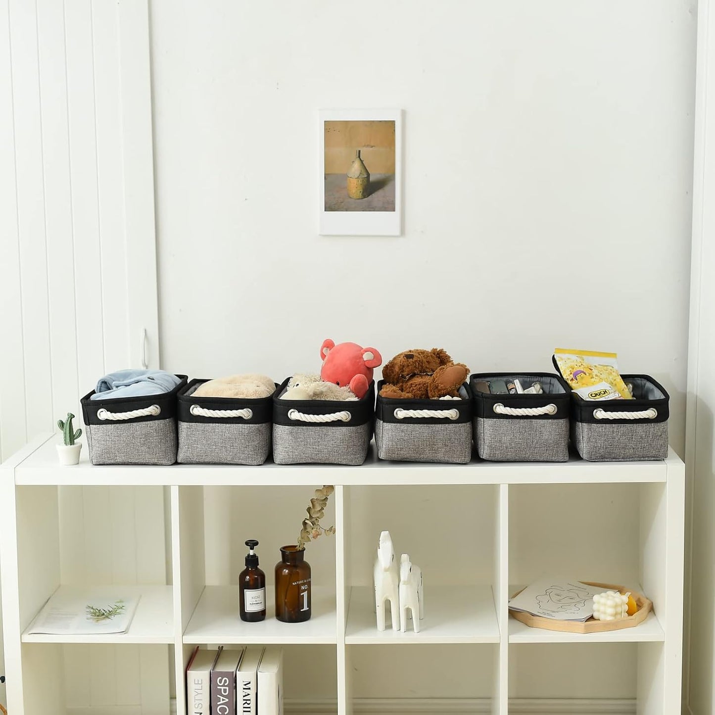 Fabric Storage Cubes - Closet Storage Bins Storage Baskets for Organizing with Handles Organization and Storage 11.8 (L) x 7.8 (W) x 5.2 (H) inches