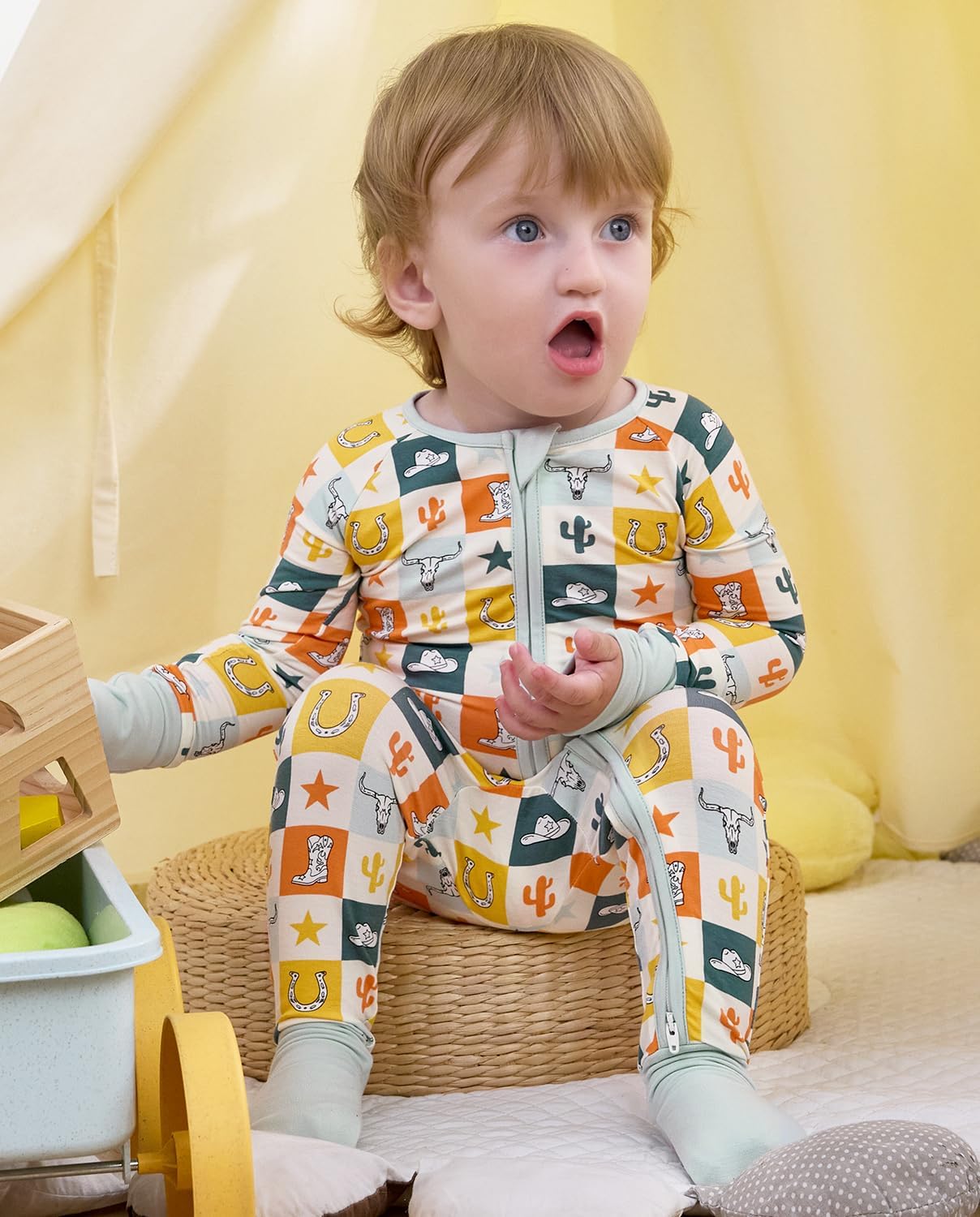 Bamboo Viscose Baby Convertible Footie Pajama, Zipper Pajamas for Baby Boys & Girls, Sleep & Play Footed Pjs