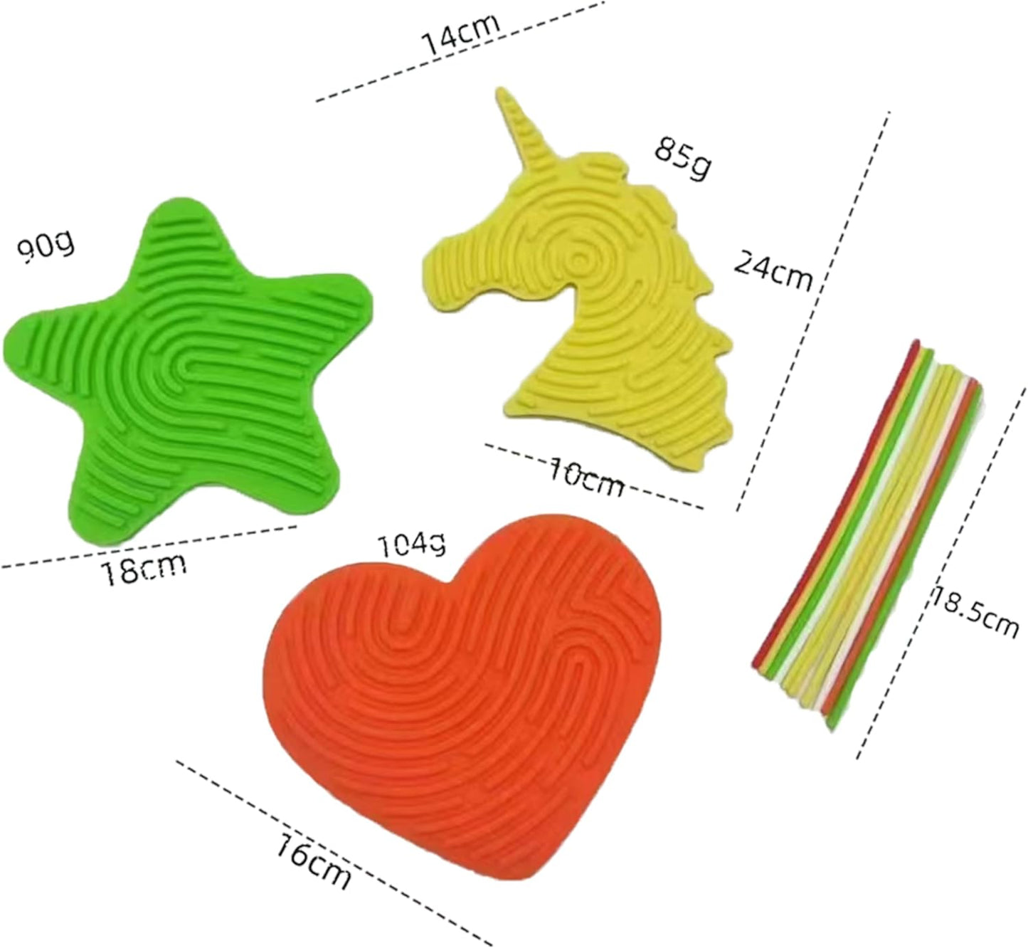 Sensory Activity Board,Double Side Silicone Calm Down Fidget Toy,Silent No Mess,Anxiety Relief Stress,ADHD & Autism,Portable with Travel Bag & 10 Strings (2pcs Yellow and Green)