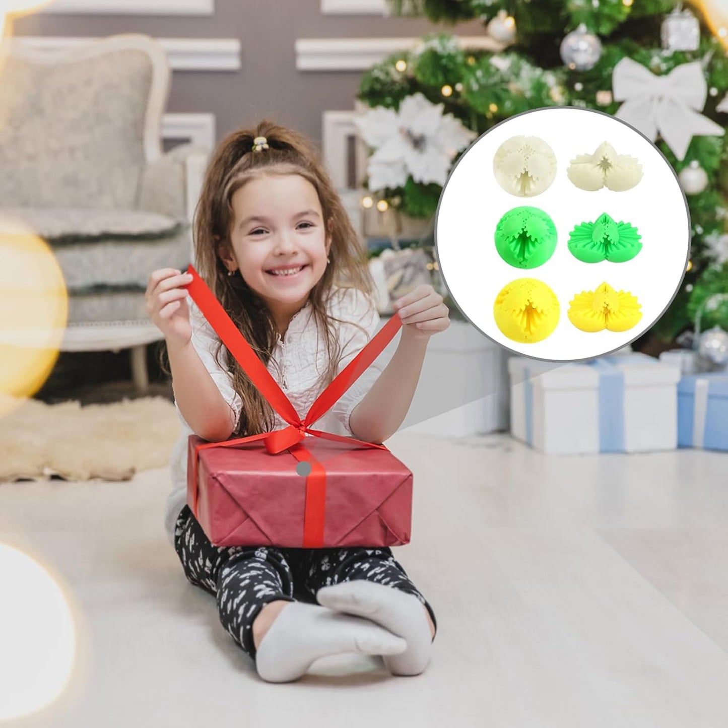 MerryXD Gear Ball Fidget Toy,GearSphere Desk 3D Printed Perfect for Stress and Anxiety Relaxing Fidget Toy Gear Fidget Sphere Activity Gear Ball for Adults Grow in The Dark White