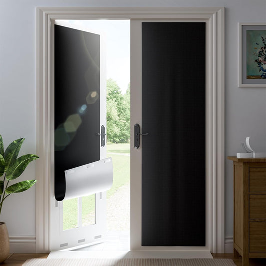 20" W x 84" L 100% Portable Blackout Curtains, Total Darkness No-Drill Black Out Window Cover,Temporary Blackout Shades with Hook & Loop Tape, for Bedroom, Nursery, Dorm, Travel (Black)
