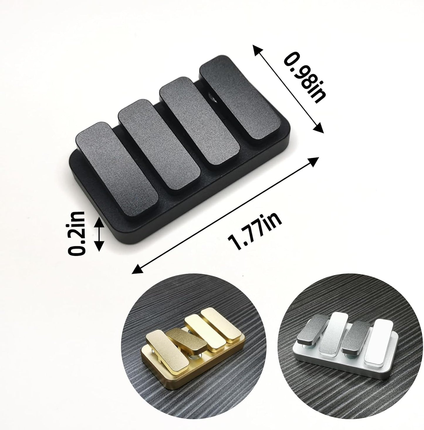 Premium Magnetic Metal Fidget Slider - EDC Haptic Clicker Stress Relief Toy for Adults, Anxiety & ADHD Relief, Pocket-Sized, Durable, Quiet Control, for Men & Women.(Sliver)