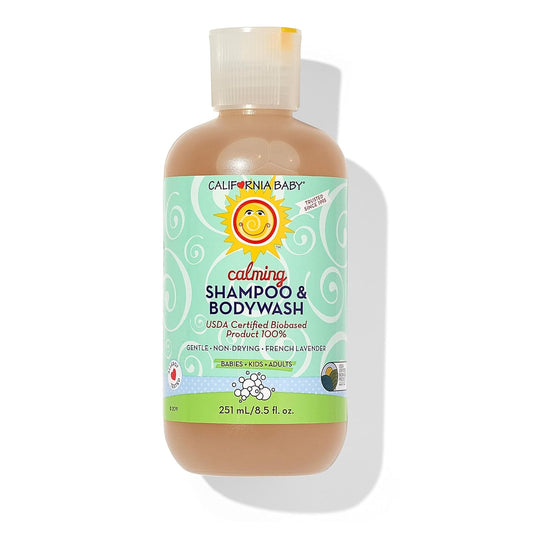 California Baby Calming Baby Shampoo + Baby Wash | 100% Plant-Based | Lavender Body Wash For Sensitive Skin | Hypoallergenic | 251 mL / 8.5 oz.