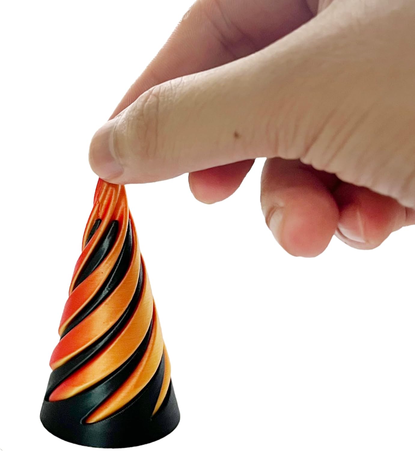 Spiral Cone Fidget Toy, 3D Printed Spiral Cone Toy, Impossible Cone Toys, Pass Through Pyramid Fidget Toy, Mini Vortex Thread Illusion, Spiral Decompression Push Toys (Cone)