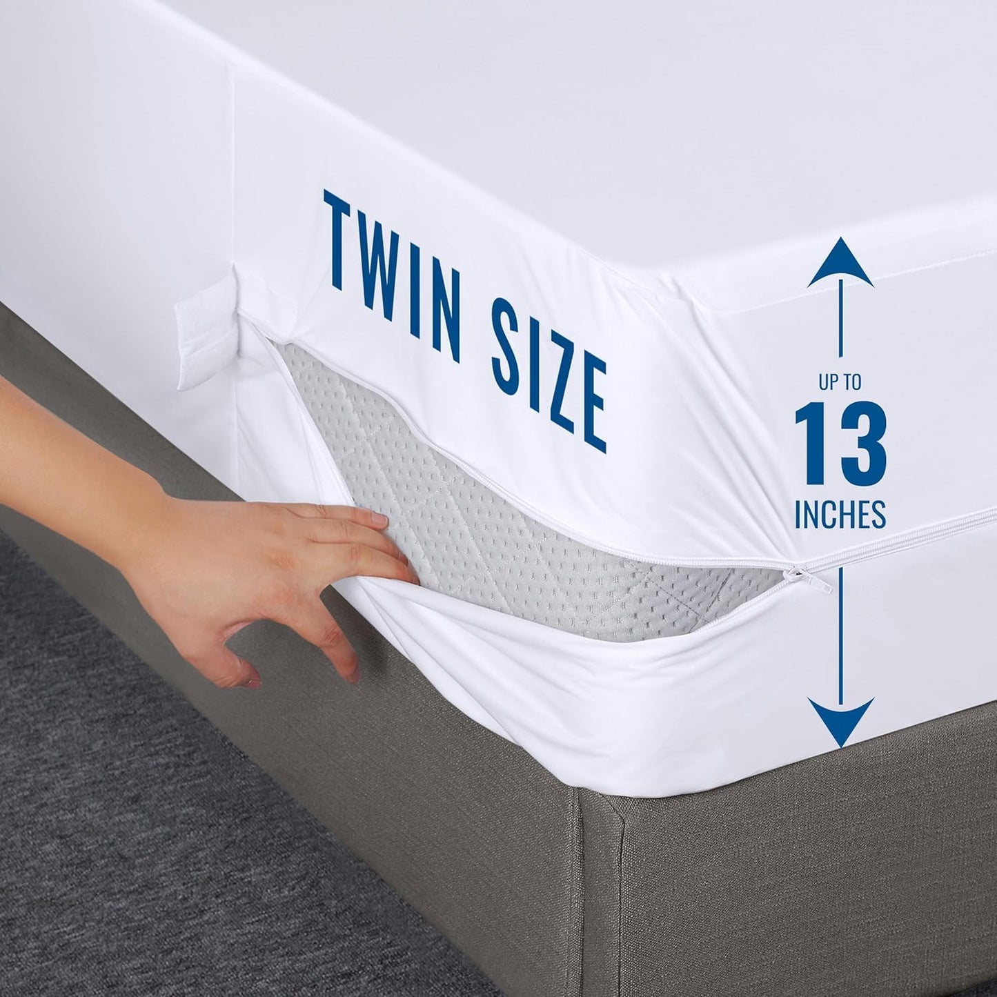 Utopia Bedding Zippered Mattress Encasement Twin Size (Pack of 2), 100% Waterproof, Dust Mite and Bed Bug Proof Mattress Protector, Absorbent 6-Sided Mattress Cover