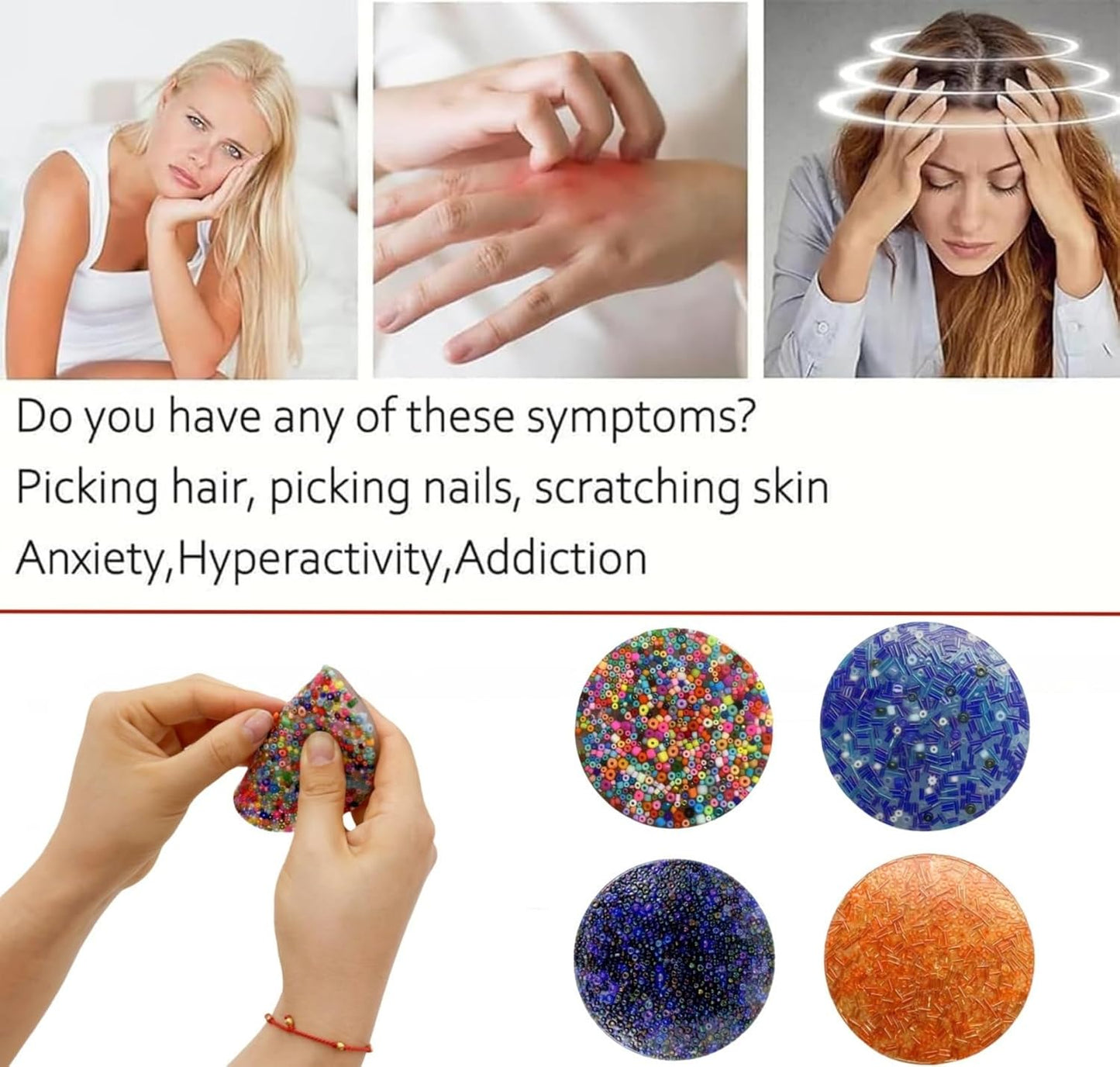 Skin Picking Fidget Toys, Pick Pad Fidget,Trichotillomania Fidget Toys for Skin Pickers, Dermatillomania Fidget Toys，Stress Anxietys Relief Toys for Adults