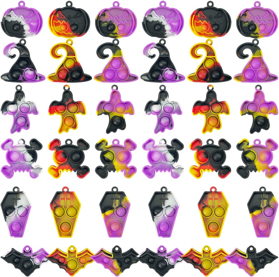 Halloween Party Favors for kids Pop Fidget Toys Bulk It 30 Pack,Halloween Party Supplies Halloween Classroom Favors Mini Pop keychain Its Halloween Prizes for Kids Bulk Halloween Toys Bulk Goodie bag