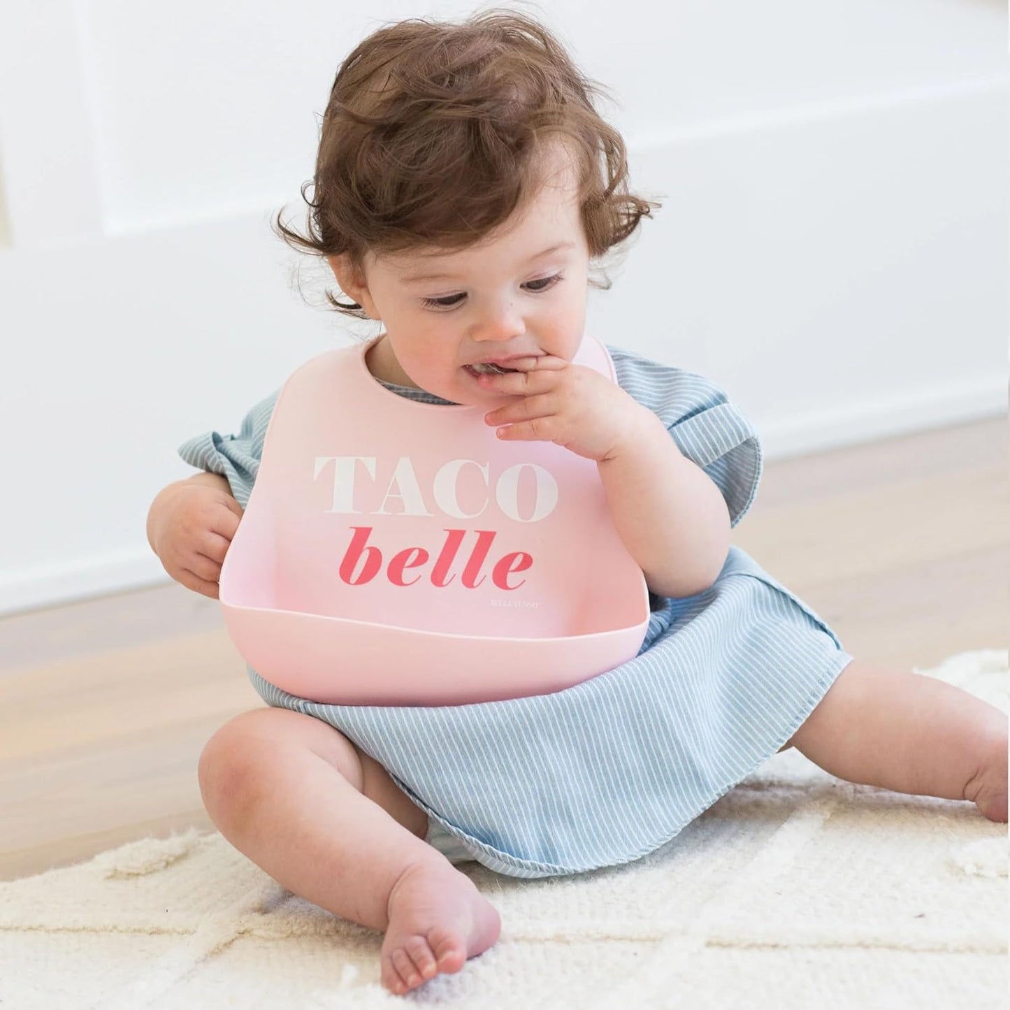 Baby Bib for Eating by Bella Tunno, Waterproof Silicone Bib with Large Food Catcher, Adjustable Fit for Babies 4-12 months & Toddlers 1-3 Years, Boys & Girls, Taco Belle
