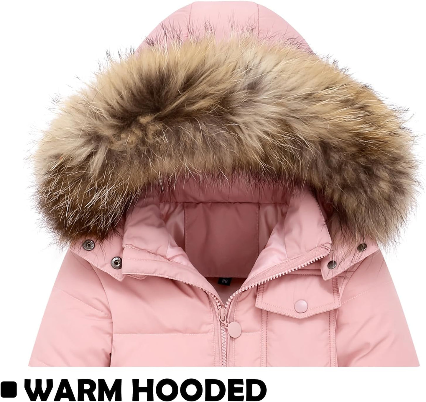 Baby Girl Winter Snowsuit Coat Boy Fur Snow Pants Bib Jacket For Toddler Clothes