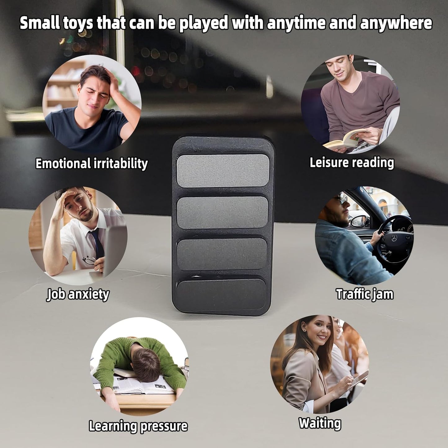 Premium Magnetic Metal Fidget Slider - EDC Haptic Clicker Stress Relief Toy for Adults, Anxiety & ADHD Relief, Pocket-Sized, Durable, Quiet Control, for Men & Women.(Gloden)