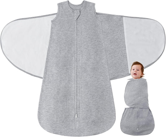 Baby Swaddle Sleep Sack 1.0 Tog 3-in-1 Cotton Baby Swaddle Blanket Wrap for Newborns 6-12 Months Grey