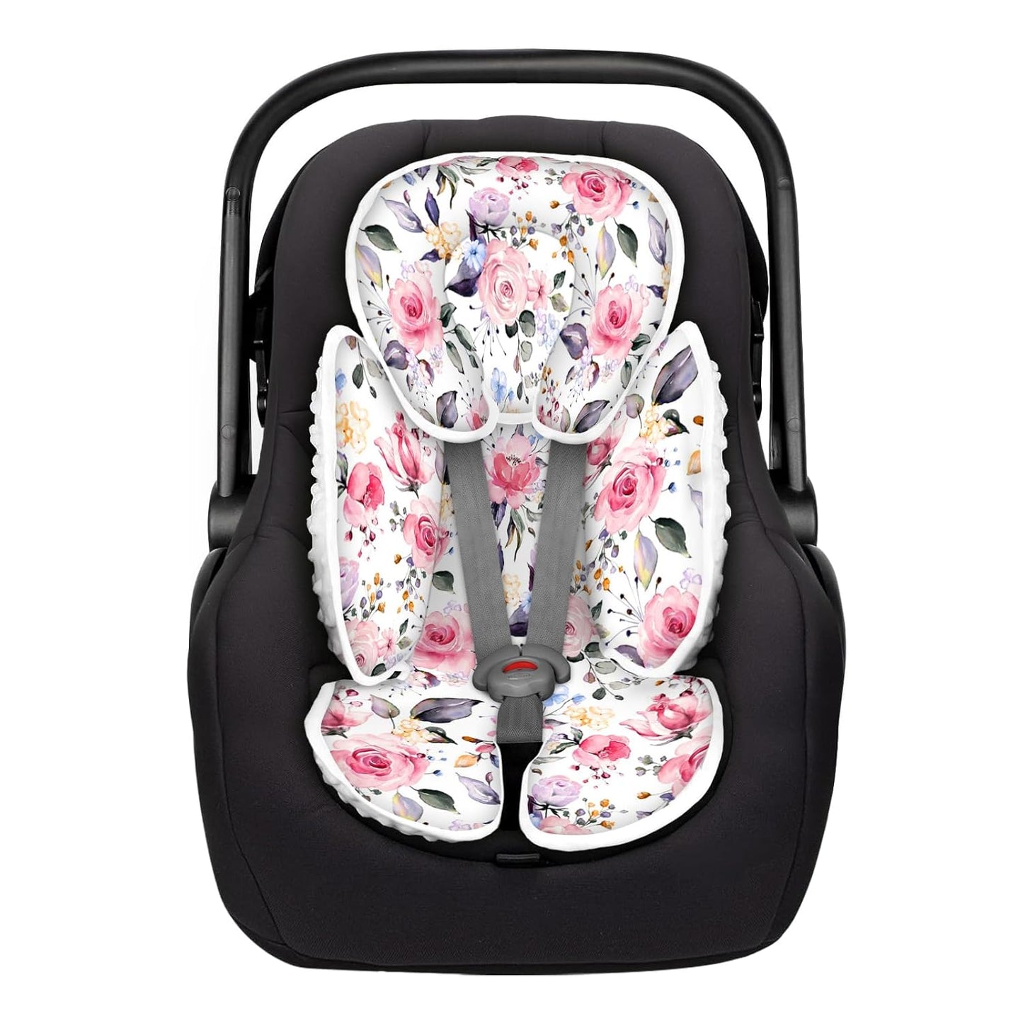 Infant Car Seat Insert, 2-in-1 Reversible Baby Carseat Head Support for Newborn, Soft Carseat Insert Cushion for Baby Girls, Adjustable Baby Headrest for Strollers
