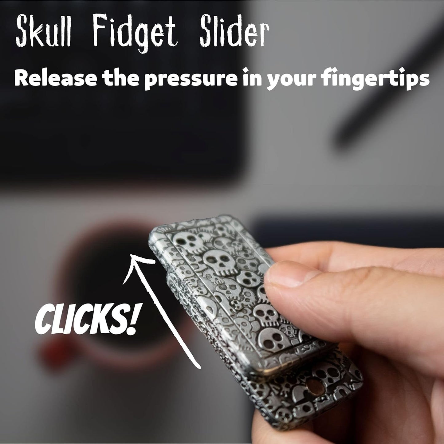 Fidget Slider Metal Fidget Toys for Adults Haptic Slider EDC Haptic Fidget Haptic Coin Stress Relief Birthday Gift for Men…