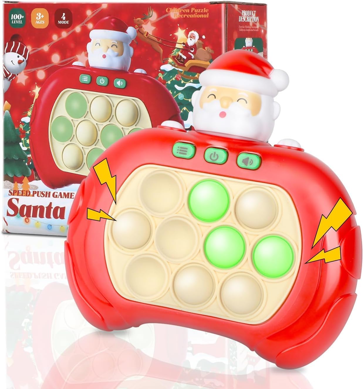 Creative Stress Relief Toys, Decompression Breakthrough Puzzle Pop Button Gopher Game Machine, Novelty Fidget Toys Party Favor Gifts for Kids Adults, Toy for 3+ Year Old (Santa Claus)
