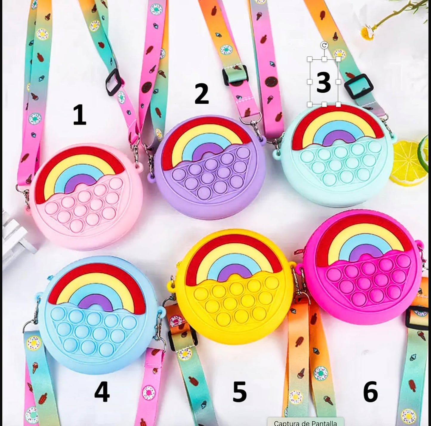 Small POP Purse, POP Purse for Girl and Women POP Bag with POP Toy, Shoulder Bag Fidget Toys POP Fidget Backpack Toy for ADHD Anxiety Kids Silicone Bag POP for Girls - YS-25-329- (5)