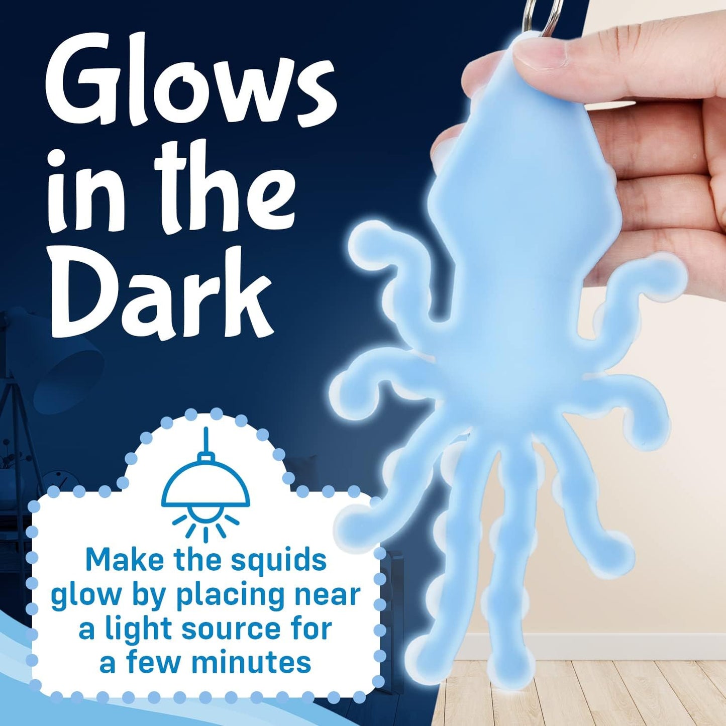 IMPRESA [3 Pack] Fidget Toys Pack - Glow-in-The-Dark Sensory with Suction Cups - Anger Management Toys Stick to Any Surface - Stretchy Fidget Packs for Stress Relief - Relax with Fidget Toy Pack