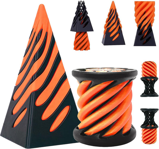 Impossible Pyramid Passthrough Sculpture, Spiral Cone Fidget Toy 3D Printed Toys, Adult Fidgets for Anxiety and Stress, Stress Relief Toys, Desk Toys Fidget Toys Adults Anxiety