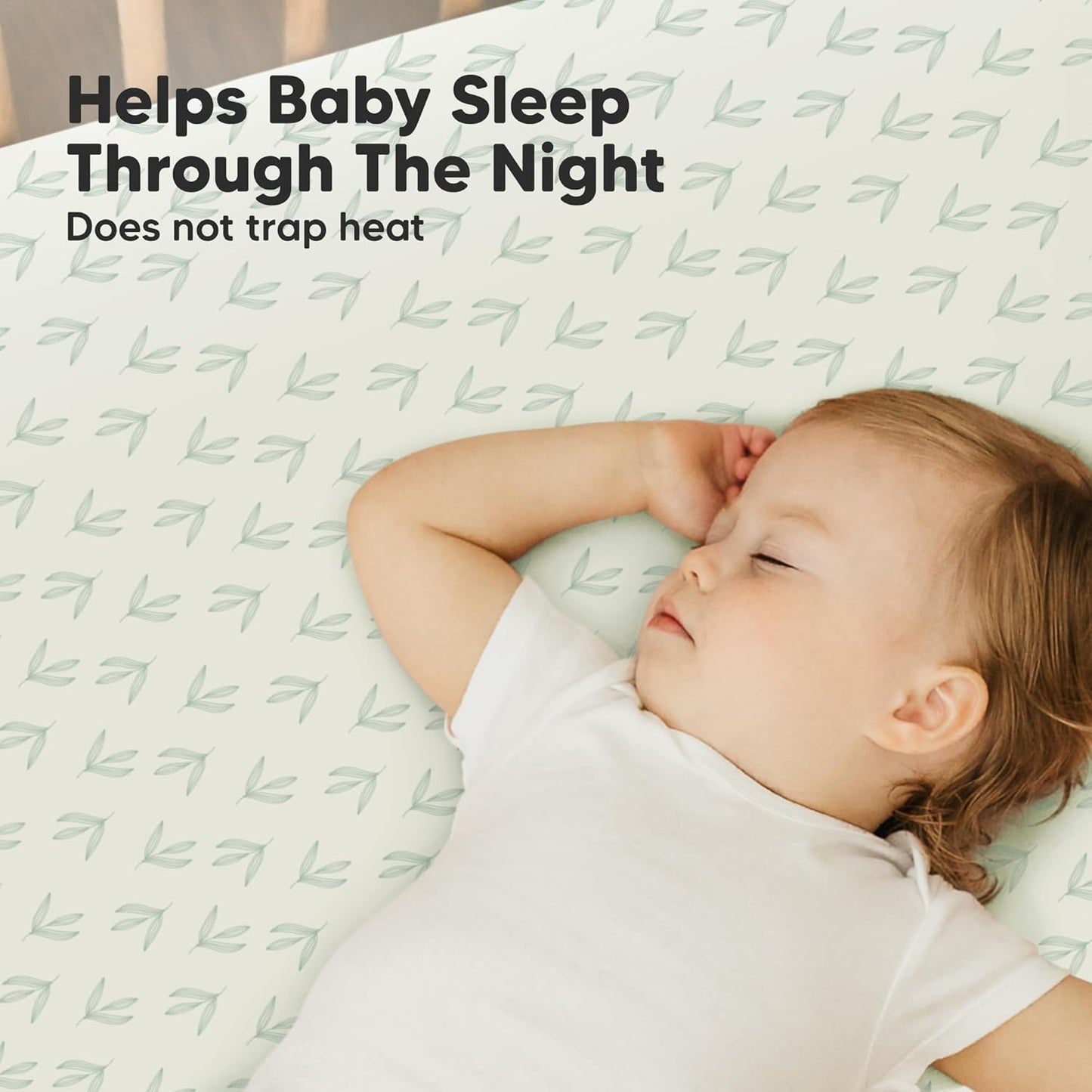 2-Pack Mini Crib Sheets Fitted - 38x26 Pack N Play Sheets for Pack and Play Mattress, Organic Cotton, Soft & Breathable Playard Bedding, Neutral Mini Toddler Bed Cover for Boys, Girls (Fleur)