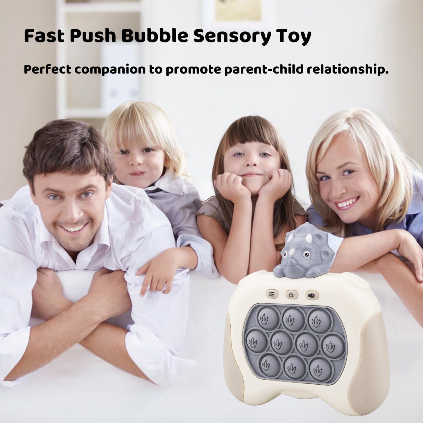 Fast Quick Push Bubble Pop Fidget Toy, Electronic Light Up Game Console, Cool Birthday Present for 6 7 8 9 10-12 Year Boys and Girls Pop Up Stress Relief Toy, Concentration Speed Puzzle Game for Kids