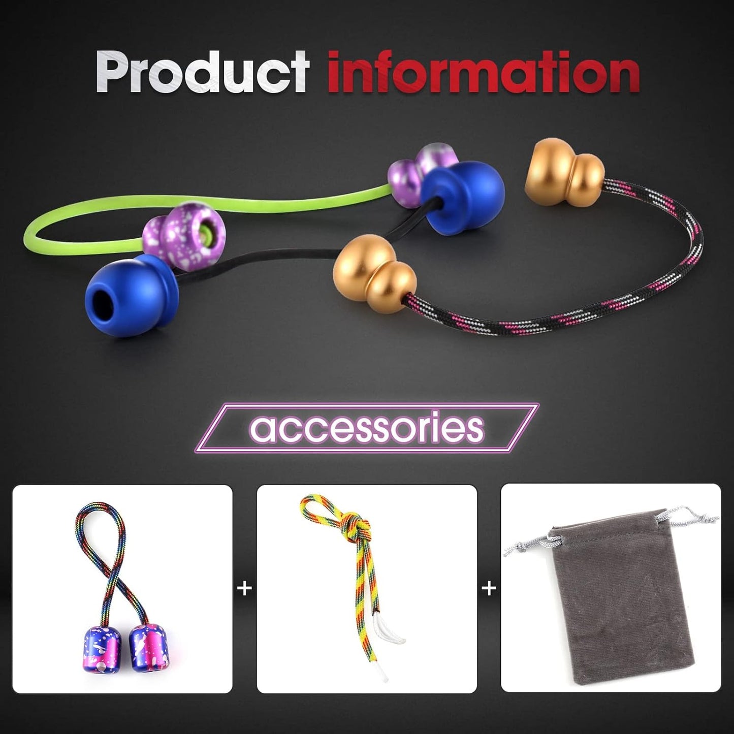 Begleri Fidget Beads - Worry Fidget Beads Spin & Bump - Made of Aluminum Alloy - for Men Women Youngs Skill Players Creates a Bit of Magic for You (Cala-Yellow&Green)